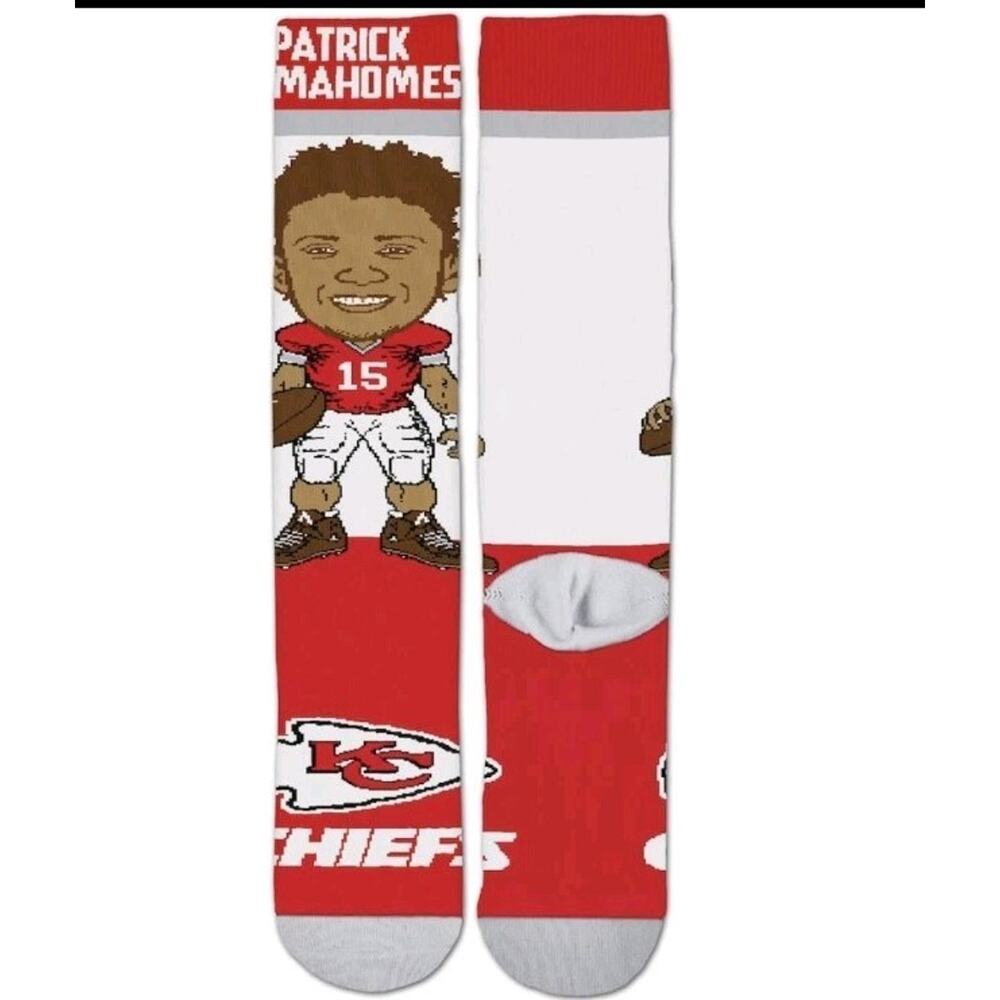 Patrick Mahomes MVP Player KC Chiefs NFL Mens Large Crew Socks Kansas City